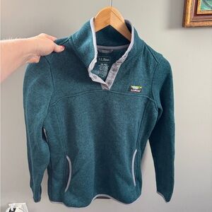 L.L. Bean women’s  Deep Teal Zip-Up Sweater